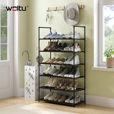 WOLTU 6 Ebenen Schuhregal Schuhständer Ablageregal Regal 61x28x106 cm Schwarz