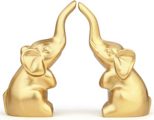 2 Stück Elefant Deko Gold