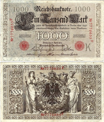 Banknote reichsbanknote 1000 - reichsbanknote,