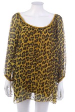 LIBERTY Bluse Animal Print Seide XL braun