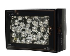 144 Weihnachtskugeln am Draht Glas 2cm mini Spiegelbeeren zum Basteln silber