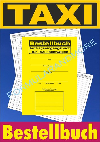 Taxi mietwagen bestellbuch - taxi,