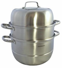 Dampfgarer 3-lagig Edelstahl Ø 30cm / H 36,5cm Dampfgartopf - Set GOLDEN CHARMS