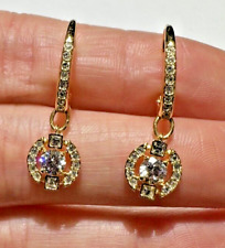 Neu Glänzend Swarovski Vergoldet Lang Haken Kristall Ohrringe 11h 3.7