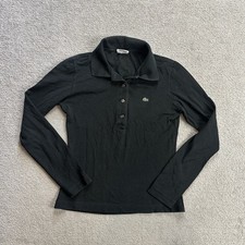 LACOSTE Damen Poloshirt Polohemd Gr 38 Polo T Shirt Logo Classic 27020 Schwarz