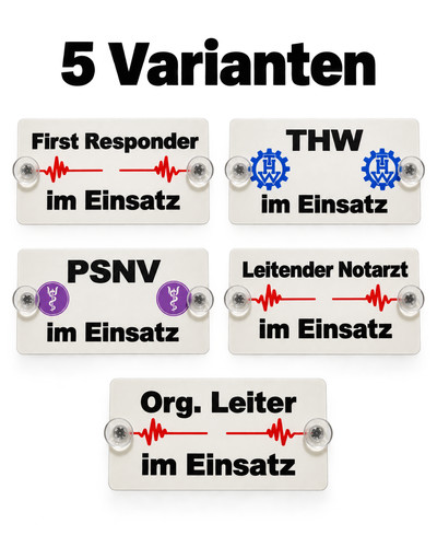 Einsatzschild mit saugnapf - mit,
