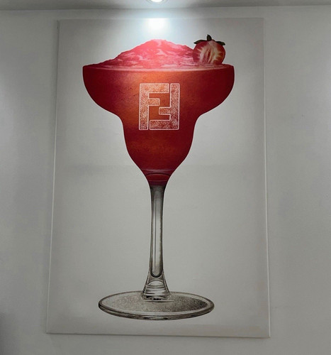 Wandbild cocktailglas rot - cocktailglas,