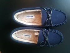 Wildleder Hausschuhe mit Fell Gr. 41 Lands End NEU