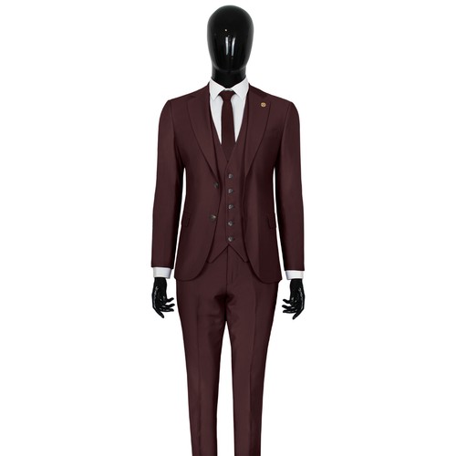 Slim fit herrenanzug mit weste - slim,