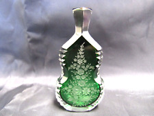 Poschinger Glashütte Schnupftabakglas Geigenkastenform 1960Jh Grün TOP NEUWERTIG