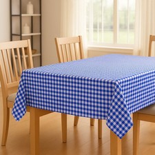 Tischdecke Karo 1x1 cm Blau Baumwolle Tischwäsche Tischtuch Landhaus kariert