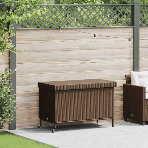 Gartentruhe mit rollen braun - mit,