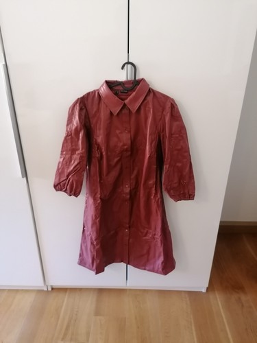 Lederimitat kleid damen farbe - kleid,