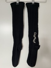 Handgestrickte Herren Trachtenstrümpfe - schwarz - 43 / 44 - wadenlang