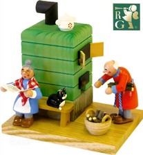 Räuchermännchen Oma und Opa am Ofen, direkt vom Hersteller im Erzgebirge #26052