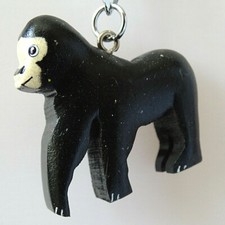 Tier Schlüsselanhänger Motiv Affe / Gorilla  Holz handbemalt Mitgebsel Geschenk