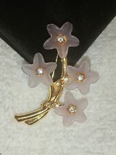 Veilchenbrosche Rose mit Strass (L)