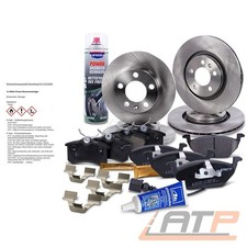 4x BREMSSCHEIBE + BREMSBELÄGE + BREMSENREINIGER VORNE + HINTEN FÜR SEAT LEON 1M