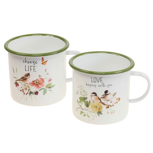 Pflanztasse emaille vintage - emaille,