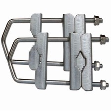 2x Mast Doppelschelle Rohr Masthalter bis 60 mm Mastschelle verzinkt 16 cm lang 