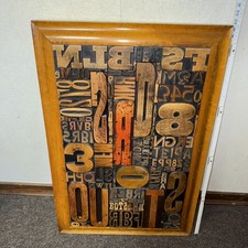 Vintage Letter Buchdruck Bild Alte Holz Buchstaben Drucklettern  60x90cm 