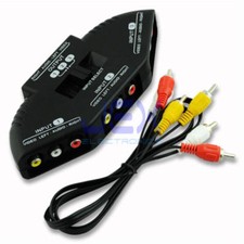 Black 3-Way RCA Audio Video