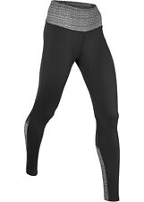 Shaping-Sport-Leggings lang Gr. 36/38 Schwarz Wollweiß Damen Stretch-Hose Neu*