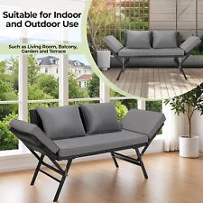 3-Sitzer Gartenbank PU Poly Rattan Sitzbank Gartensofa Sonnenliege mit Auflagen