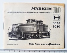 Anleitung MÄRKLIN H0 3078/3080 Diesel-Werkslokomotiven 68 378 OA 0170 ju  1970 