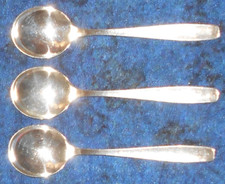 3 x WMF BERLIN SAHNE-LÖFFEL SILBER 90er  3 x BESTECK-TEILE 16,5 cm BAUHAUS STYLE