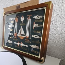 Bild groß 41x31 cm Knotenbild Segelschiff - Holz/Messing/Glas maritime Deko 