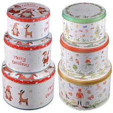 Gebäckdose Plätzchendose 3 er Set Hoch Keksdose Blechdose Weihnachten 4 Motive