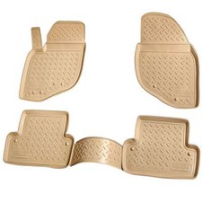 3D Gummi Fussmatten passend für VOLVO V70 / XC70 | BJ 2000-2007 | beige mit Rand