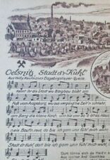 Uralt Liedkarte Oelsnitz Erzgebirge Willy Kaufmann Mundart Stadt d`r Kuhl