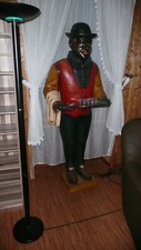 BUTLER FIGUR HOTEL BOY ABLAGE SKULPTUR JUNGE BLACK BOY STUMMERDIENER DIENER GROß