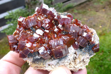 Vanadinit auf Baryt, Mibladen Marokko # 1