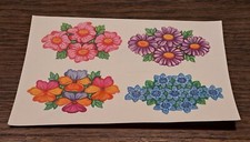 Alte DDR Abziehbilder Schiebebilder Blumen Fantasie Vintage