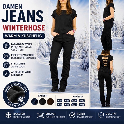 Damen jeans hose - damen, warme