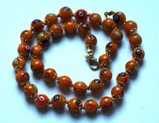 Vintage Kette orangene Kugeln