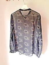 CONLEYS BLACK Marken Bluse Damen Gr. DE 42 schokobraun creme neu