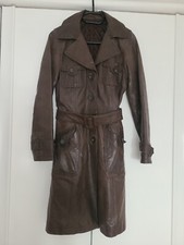 Ledermantel, braun, Gr. 34