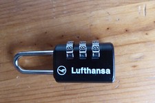 Vorhängeschloss/Zahlenschloss/Kofferschloss Lufthansa GLEICHSCHLIESSEND 10mm bre