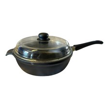 Schlemmer Guss Bratpfanne mit Glasdeckel rund Stielpfanne Ø 26 cm Vol 3,5l 54447