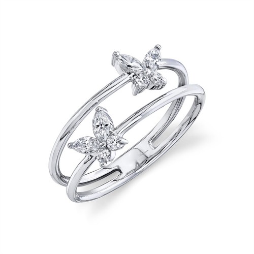 14k weiß gold marquise rund - 14k,