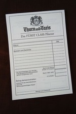 Thurn und Taxis Fürst Class Pilsener 80er Jahre Bier Reklame Kassenblock Quittun