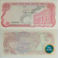 Vietnam 20 Dong 1969 P24a Pick KM 24 a UNZ UNC Banknote Geldschein