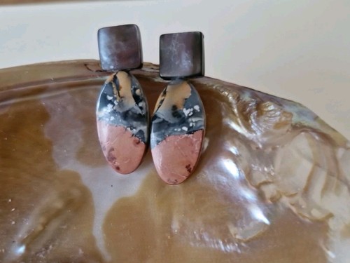 Jasper ohrringe mit perlmutt - jasper,