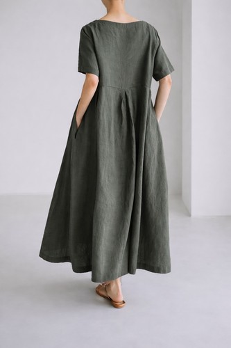 Damen kunstkleid maxilänge - damen,