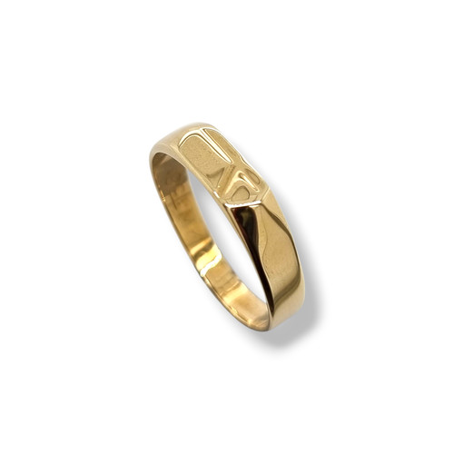 Solid 9ct yellow gold - gold, flat