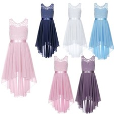 DE Mädchen Kleid Festlich Chiffonkleid Ärmellos Blumenmädchenkleider Partykleid